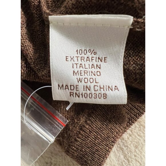 Peter Millar Mens Brown 100% Merino Wool Sleeveless 1/4 Zip Sweater Vest Size L - Picture 6 of 10